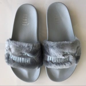 Puma x Rihanna Fenty Slides Faux Fur Gray