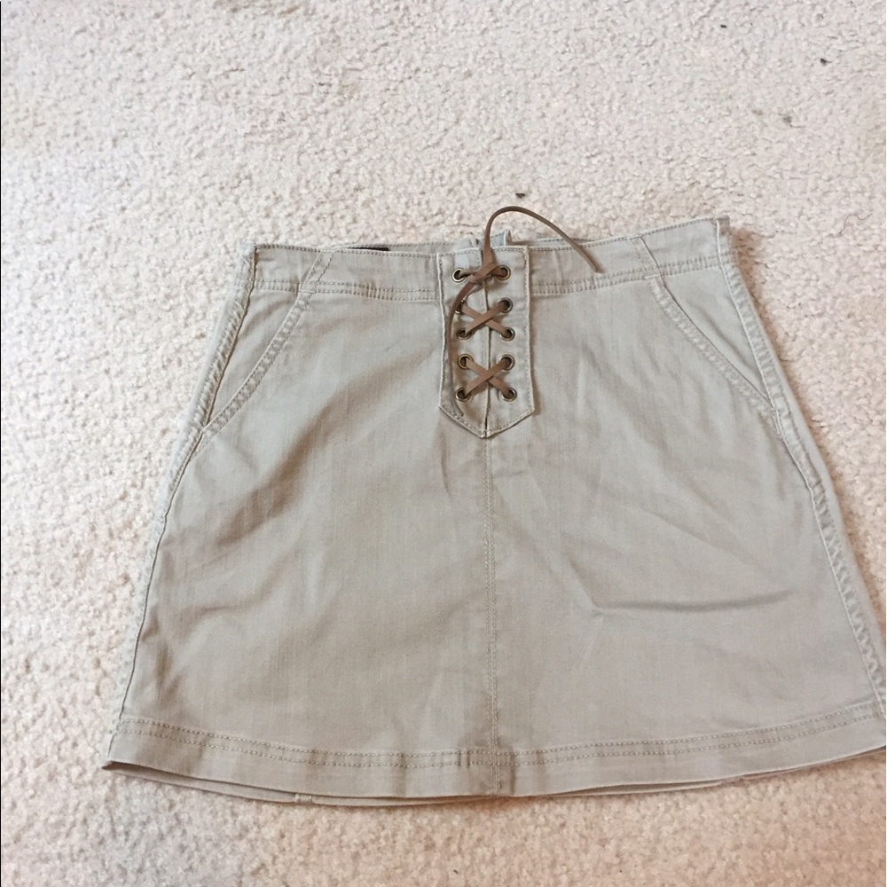 Tan Lace-up Skirt