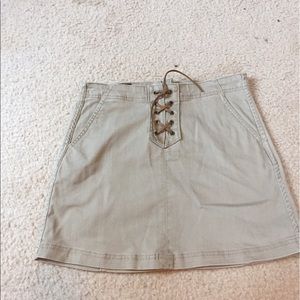 Tan Lace-up Skirt