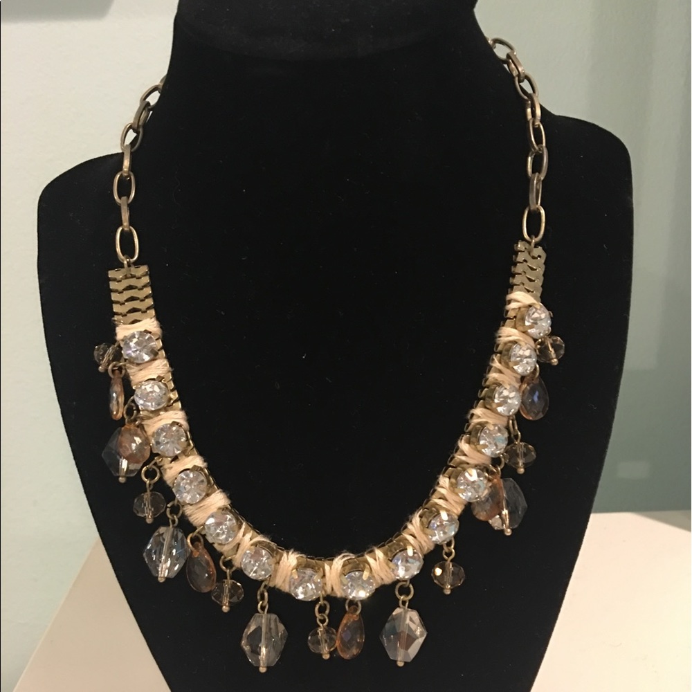 Multi-color beaded and crystal necklace