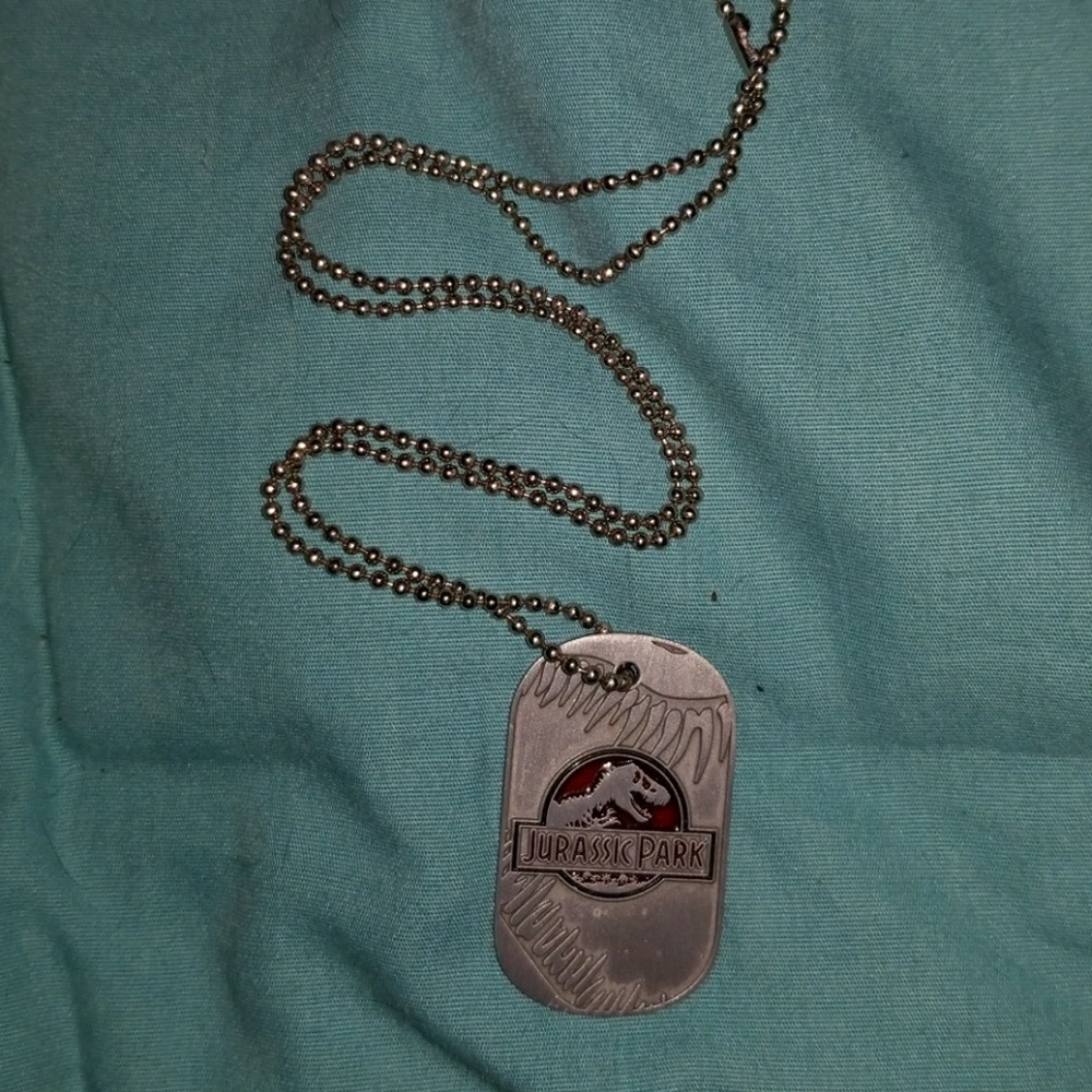 Jurrasic park dog tag necklace universal studios