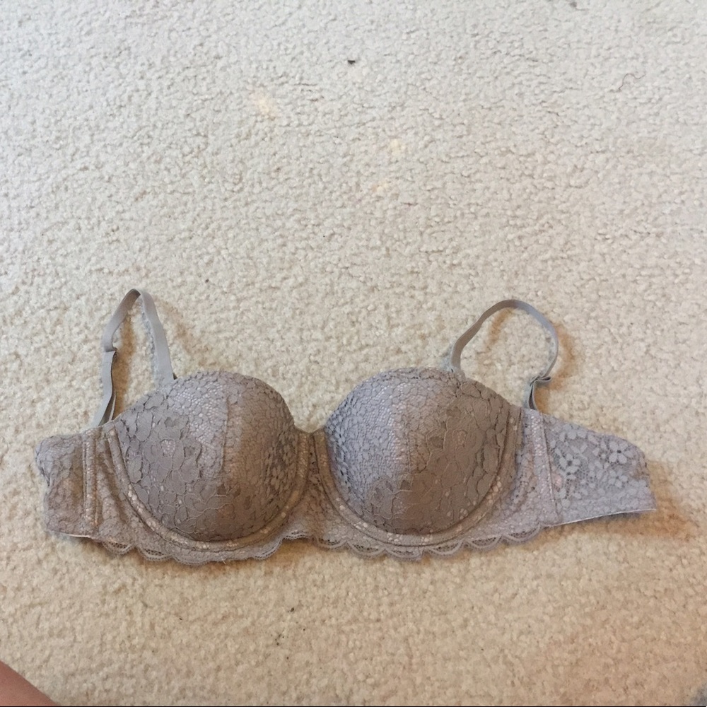 Grey Lace Victoria's Secret Bra