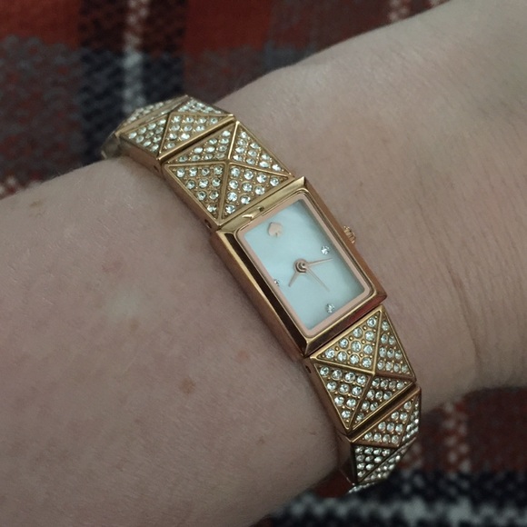 Kate Spade Pave Cobble Pyramid Watch! 10mm - Picture 6 of 8