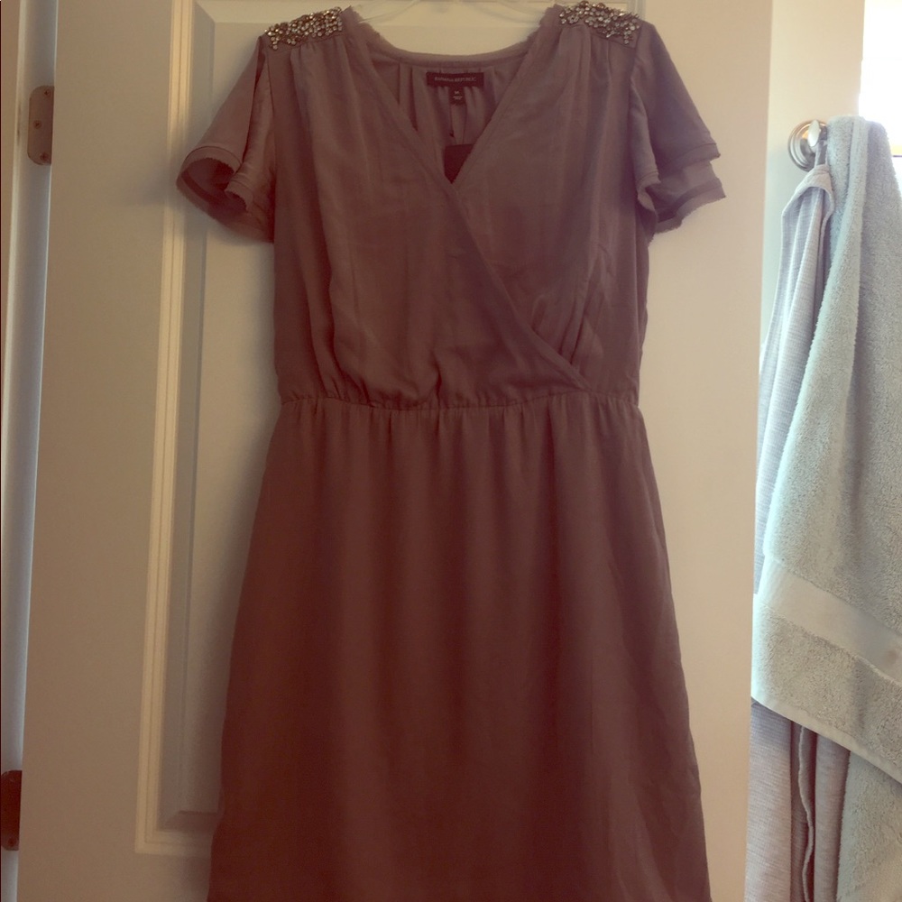 Banana Republic Silver Jeweled Dress