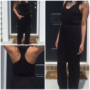 Black racerback jumpsuit/romper