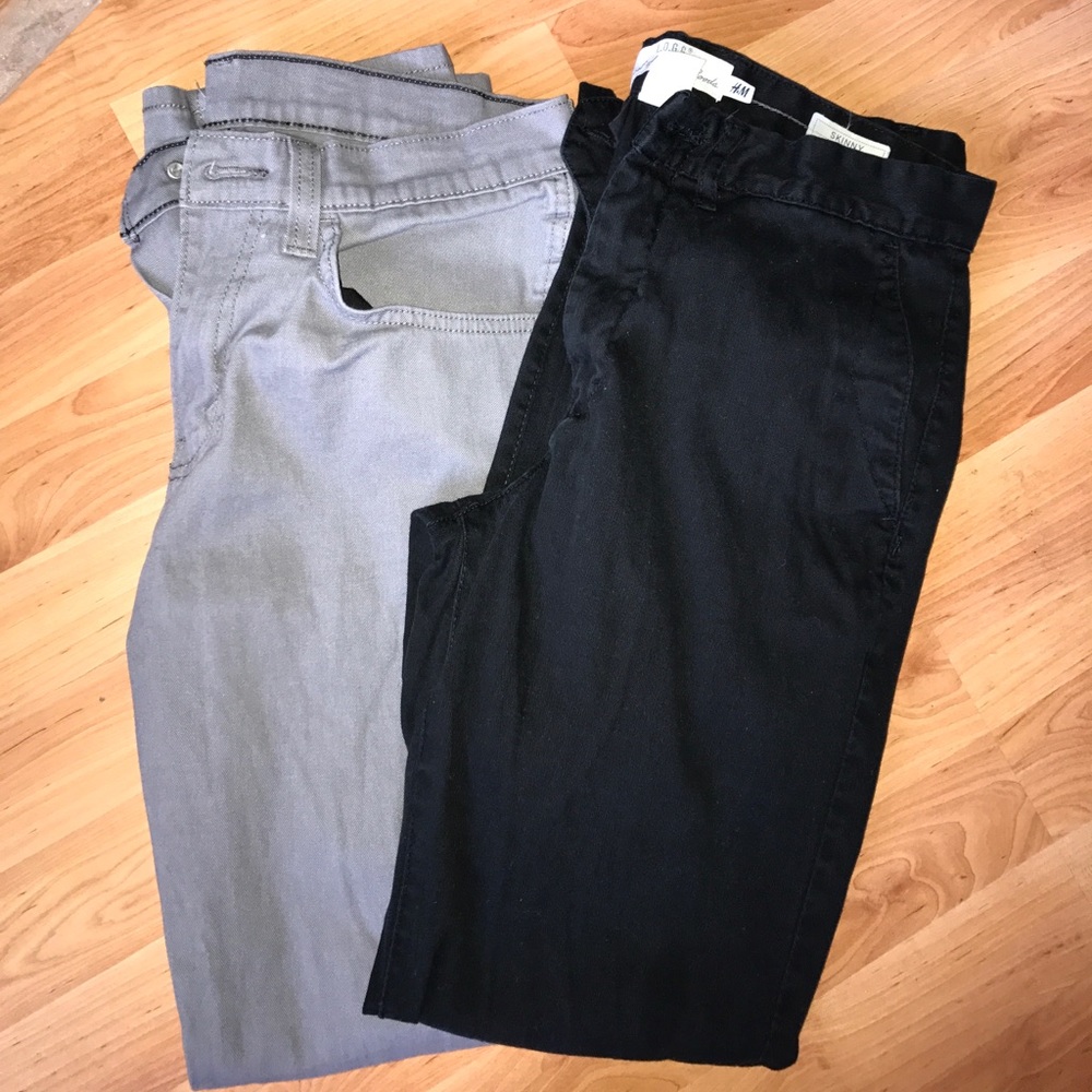 2 pairs of men's skinny pants