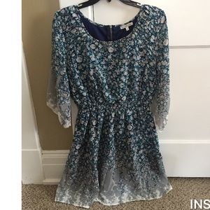 Flower Print Chiffon Dress
