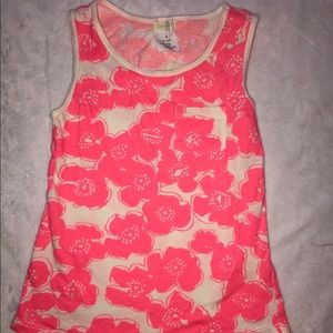 J Crew Crewcuts Pink/White Flower Tank Top