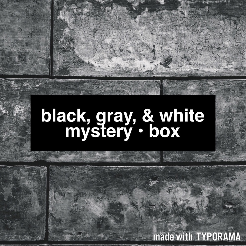 Only $12! BLACK GRAY & WHITE Mystery Box!📦 size L/12-14