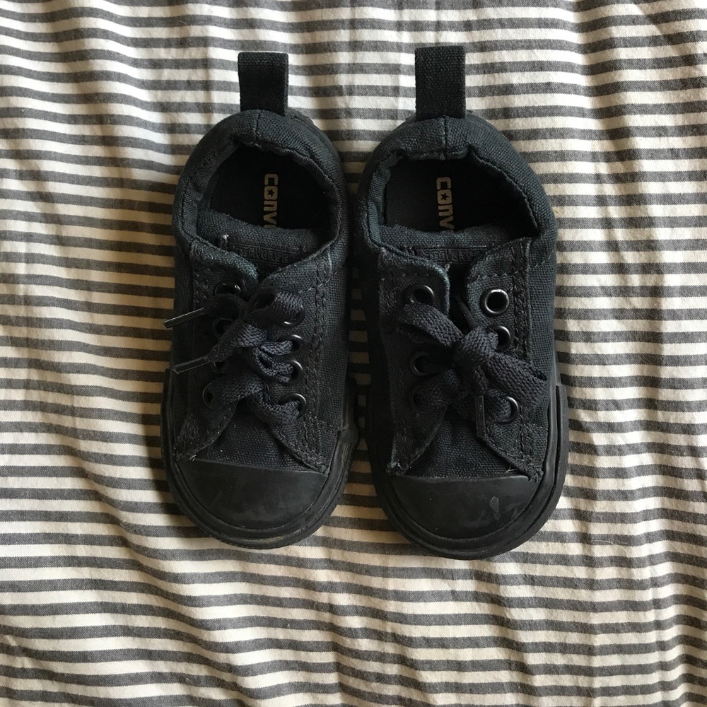 all black chucks. size 6. euc.