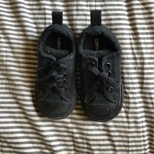 all black chucks. size 6. euc.