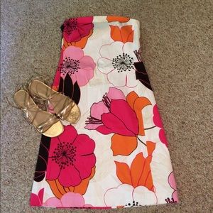 Banana republic floral strapless dress