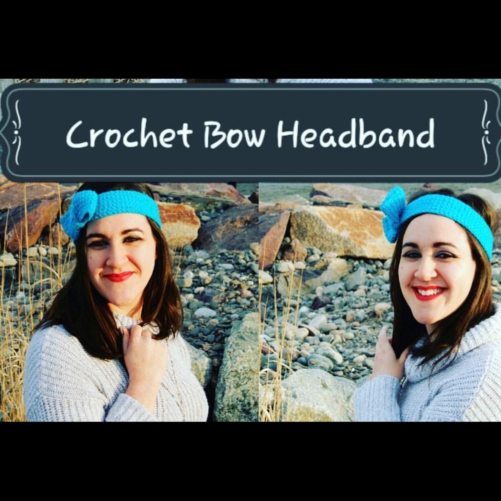 Handmade Crochet head band with removable bow