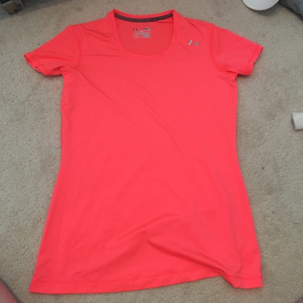 Neon Pink/Coral Workout Fitted Top