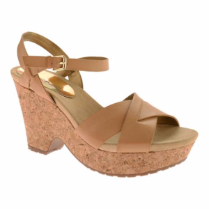 Bandolino Dreamaker Cork Wedge Heeled Sandals Tan