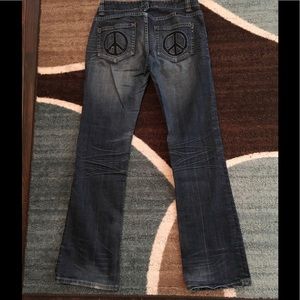 Rock and Roll Cowgirl Jeans- Peace Sign