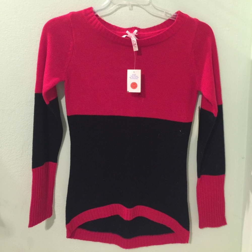 Swoop neck sweater.