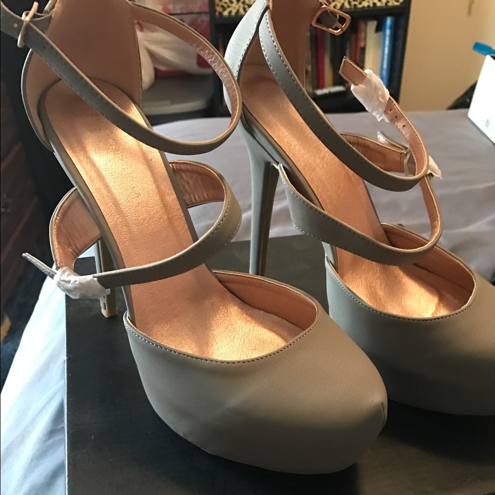 Grey Platform Heels