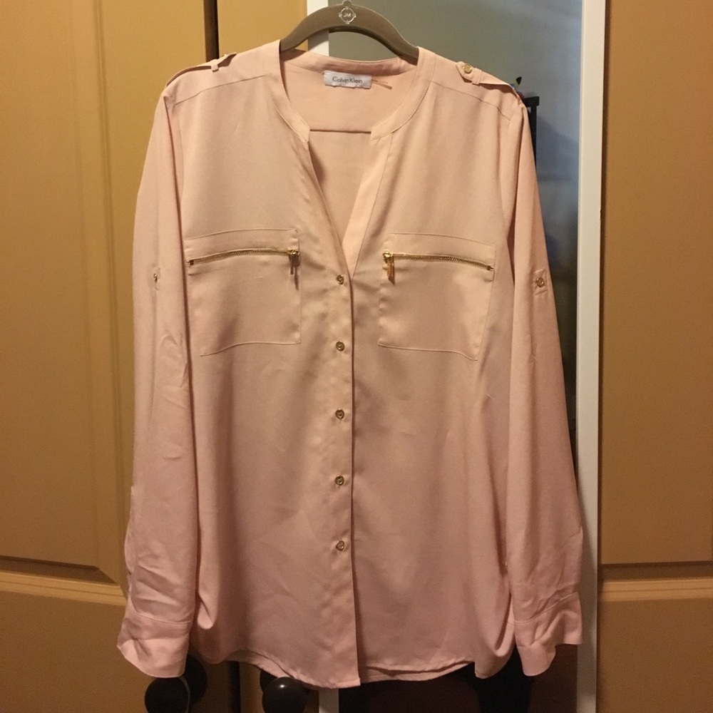 Champagne Pink Calvin Klein Blouse