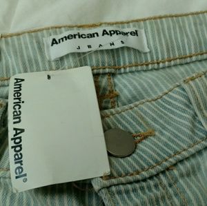 High waste stripped denim jeans