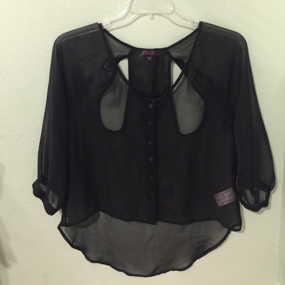 Black transparent light weight top - Picture 1 of 3