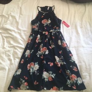 Floral High-Neck Dress