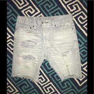 H&M destroyed denim shorts