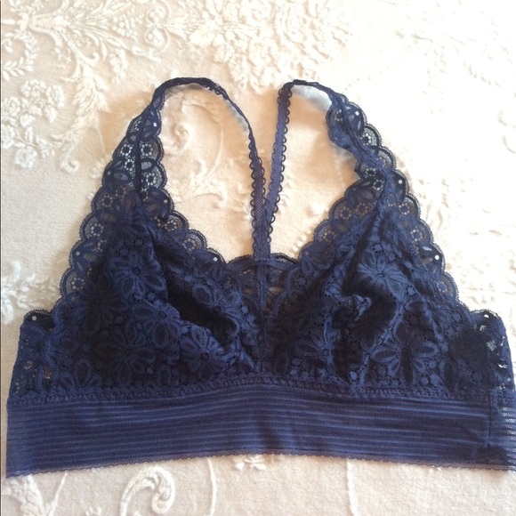 Victoria's Secret Other - Victoria's Secret Daisy Lace Blue Bralette XL