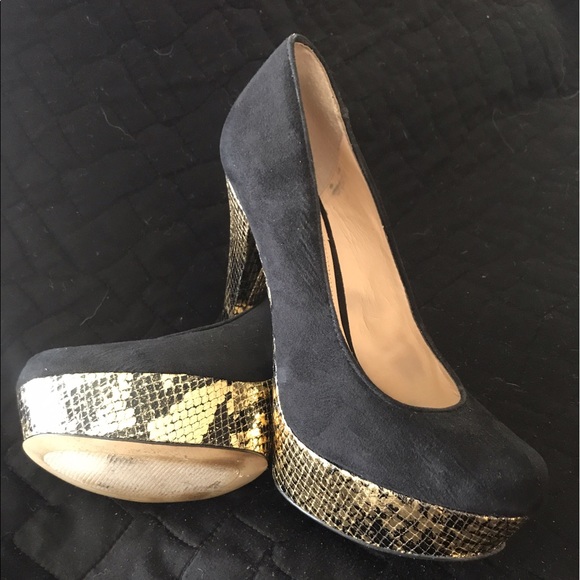 Enzo Angiolini🌸🌸Black Gold Pumps🌸Heels🌸 - Picture 4 of 5