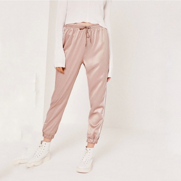 Pink striped Satin jogger - Picture 2 of 2