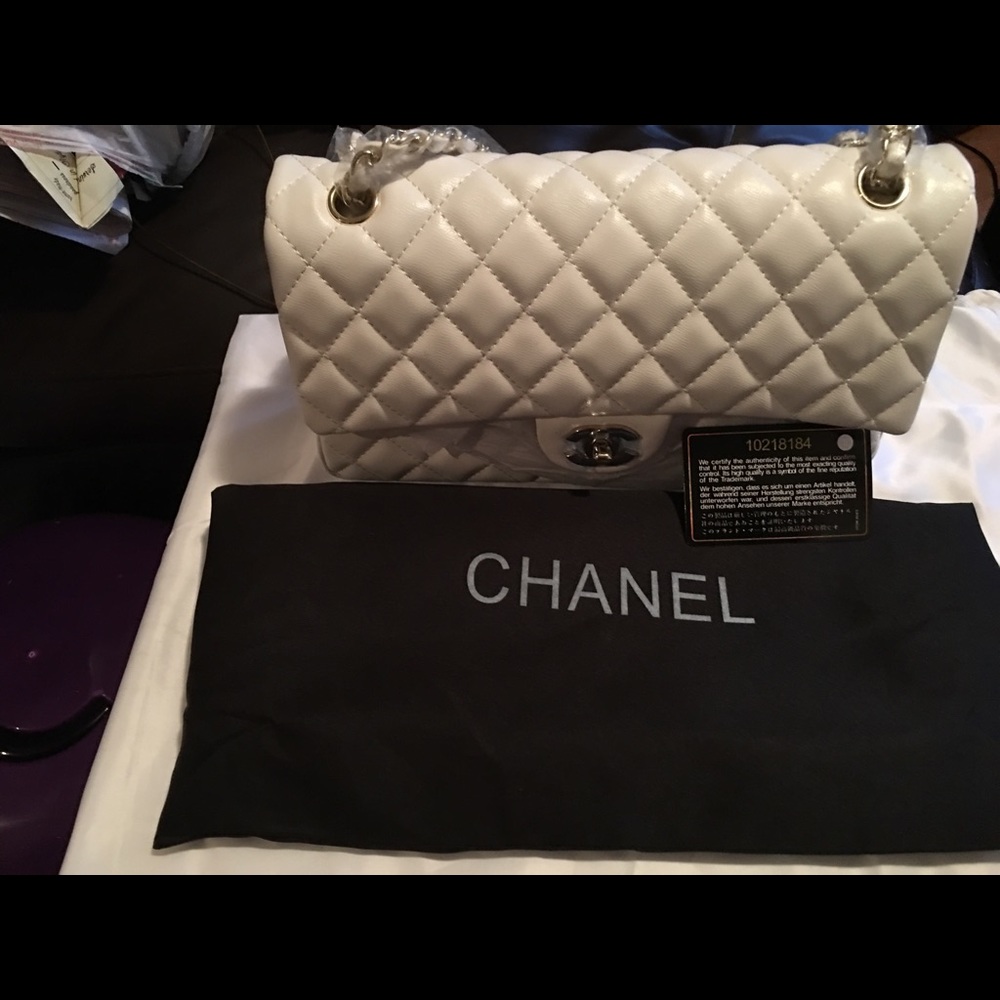 Beautiful  White Lambskin Bag