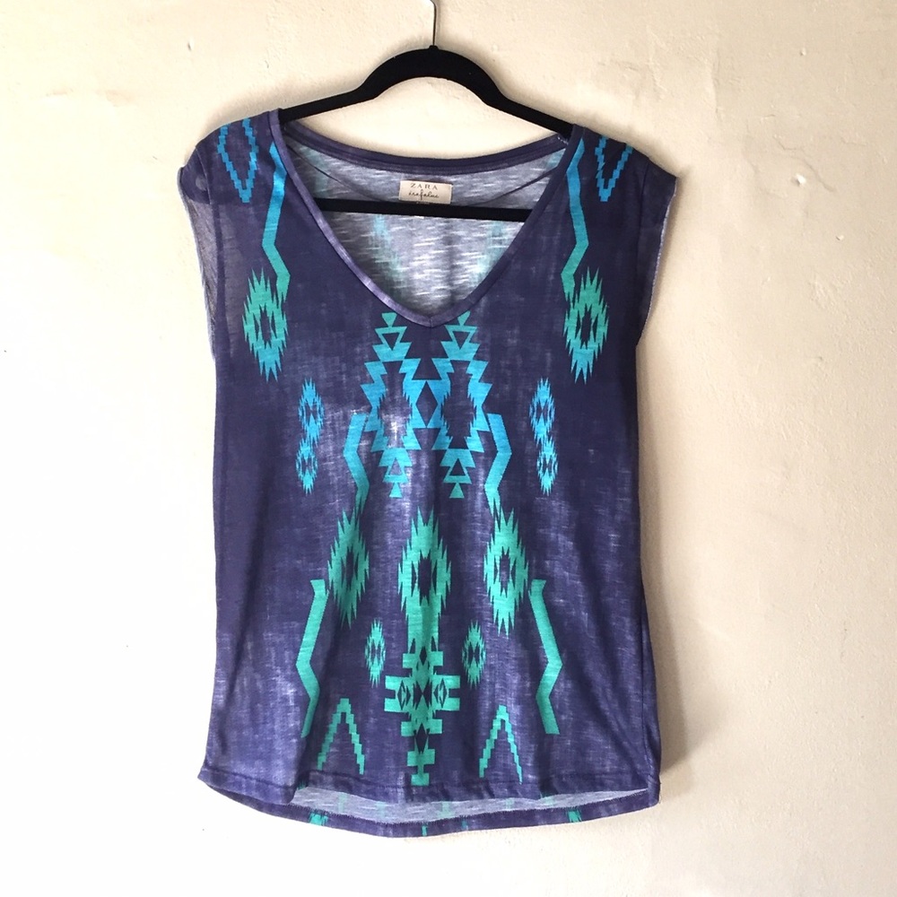 ZARA Tribal Patterned Top