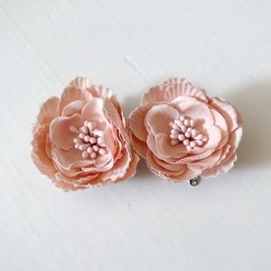 Dusty Pink Floral Hairclip/Brooch Set BUNDLE ONLY