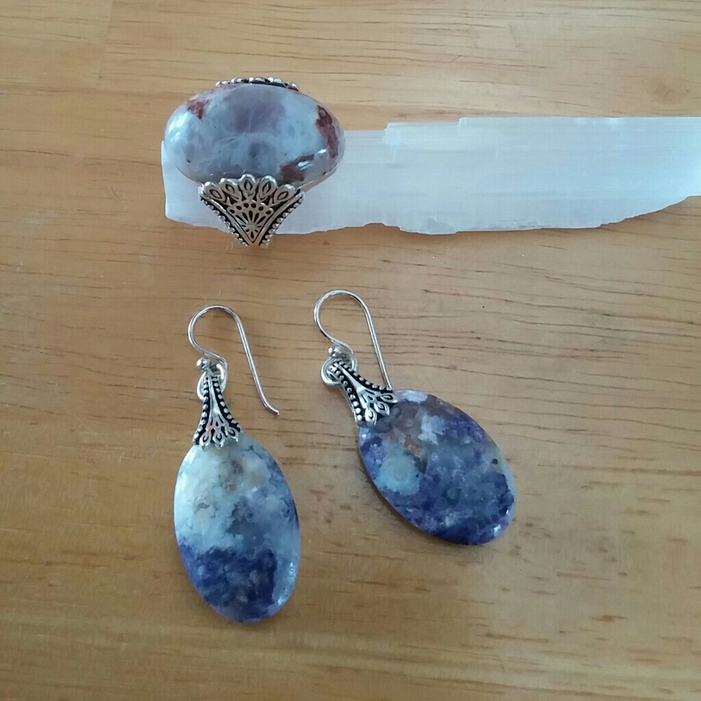 Barse ring and earrings