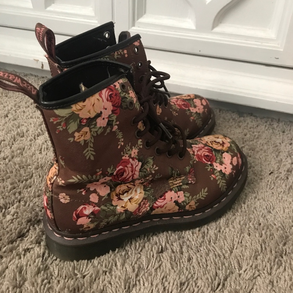 Floral Dr. Martens, never worn