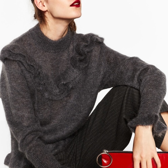 Zara Grey Mohair Sweater - Picture 2 of 5