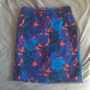 Ann Taylor Floral Pencil Skirt Sz 8