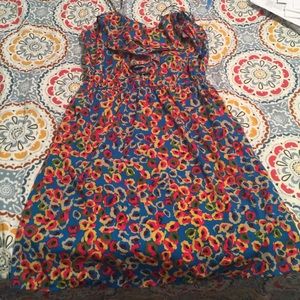 Vibrant floral printed dress. Size L