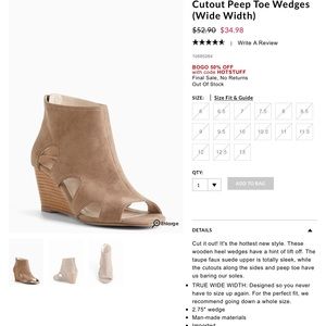 Taupe Cutout Peeptoe Wedges