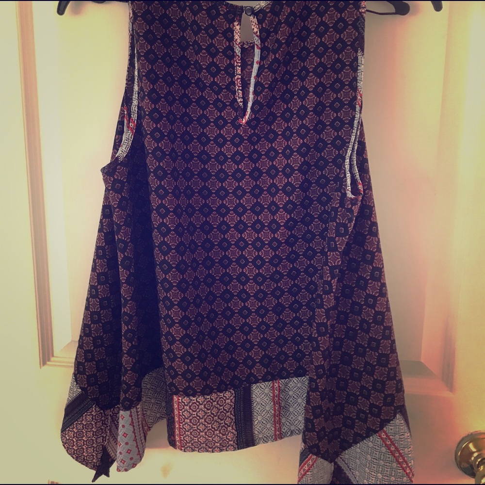 High low vintage pattern top