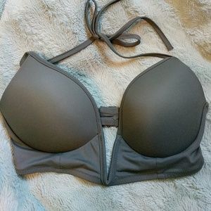 Midline plunge halter bikini top