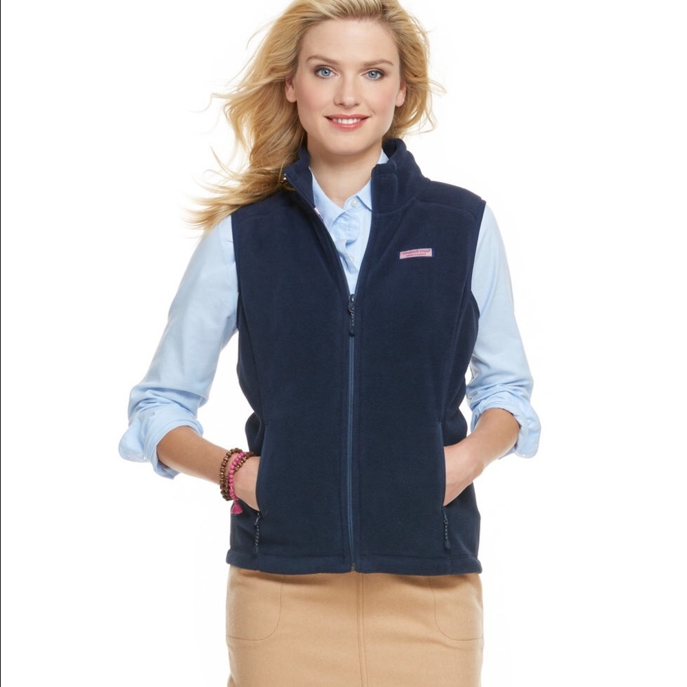 Vineyard Vines Navy Fleece Westerly Vest M