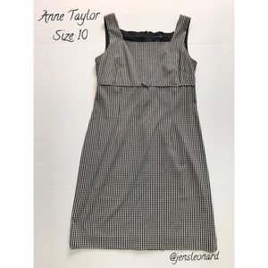 Anne Taylor Black and White Gingham Shift Dress