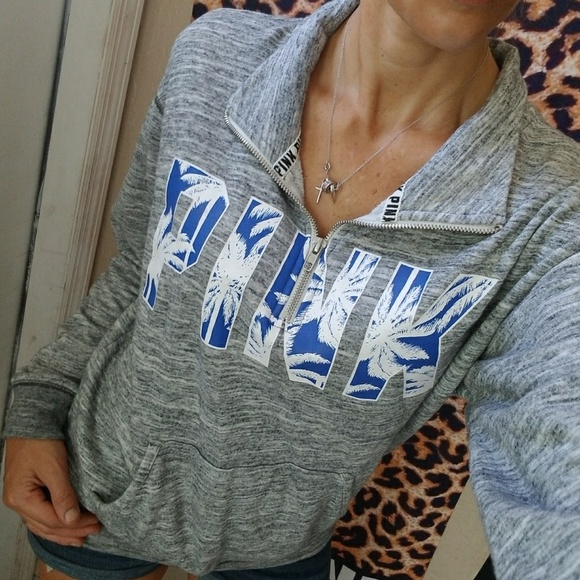 Like new vs pink tropical quarter zip - Picture 2 of 7