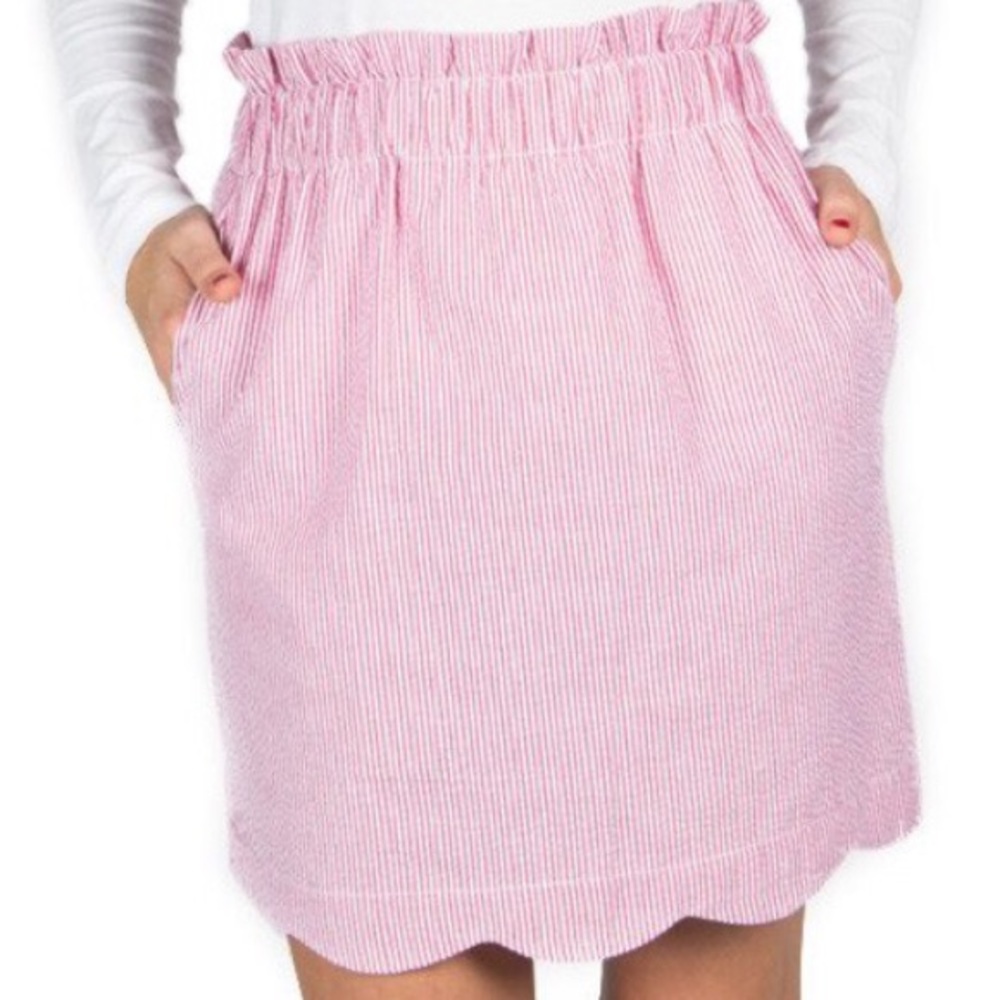 Lauren James scalloped Seersucker skirt