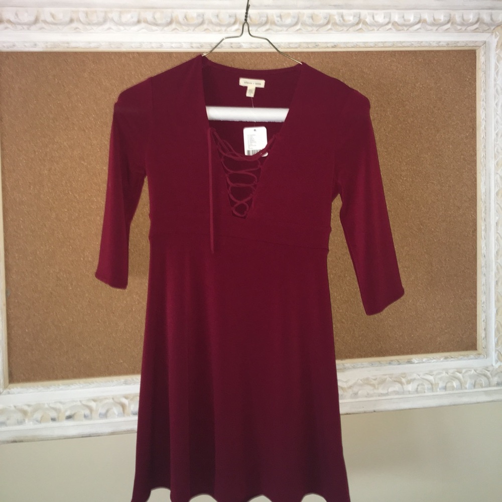 Silence + Noise Lace Up Dress