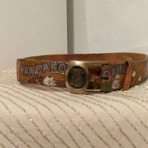 Quirky Vintage Leather Kangaroo Belt