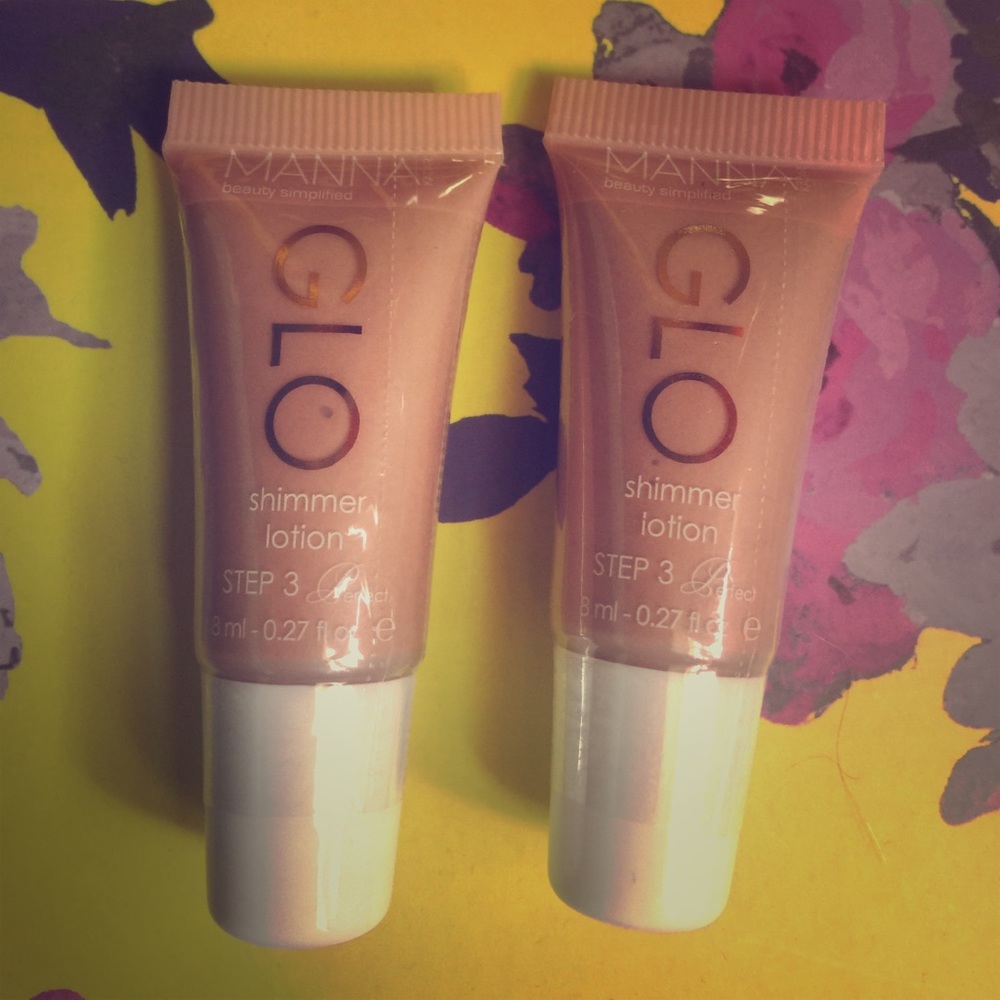 New travel size Manna Kadar GLO shimmer lotion