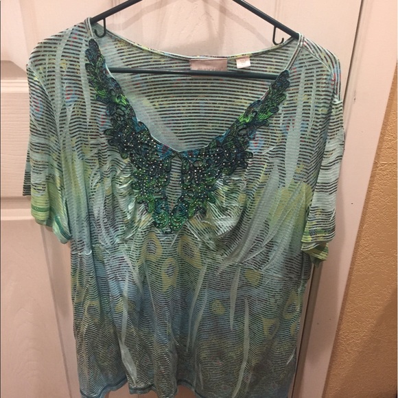 Avenue Sublimation Peacock Top - Picture 1 of 4