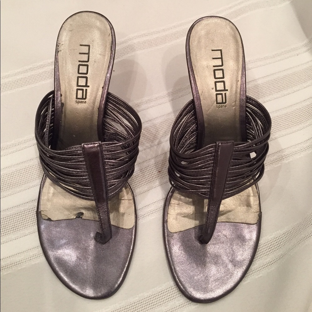 NWOT pewter sandals